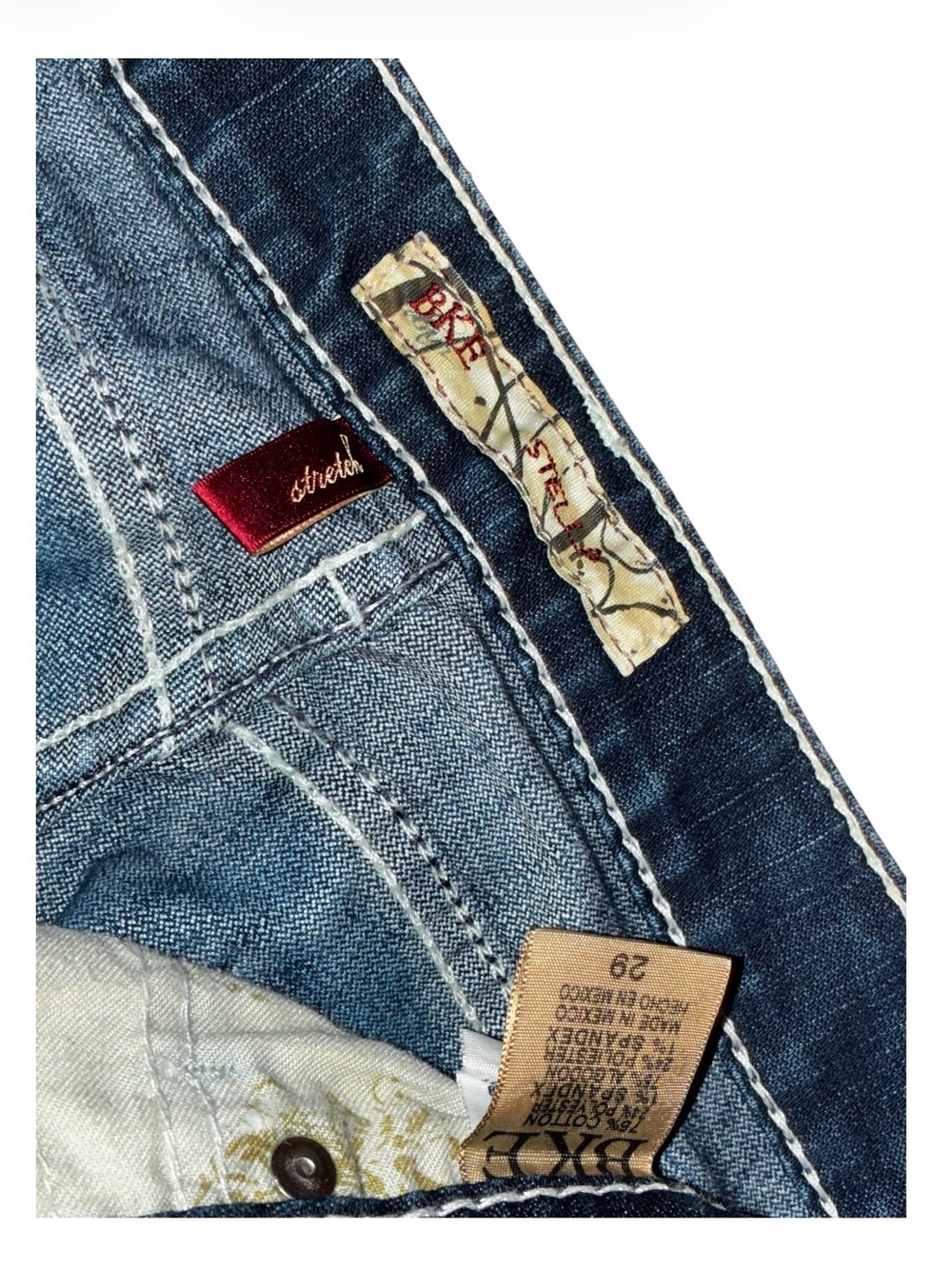 BKE Women's Cropped Jeans in Dark Blue Denim Sz 29